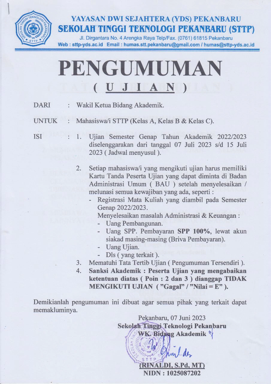 UJIAN AKHIR SEMESTER GENAP 2022-2023